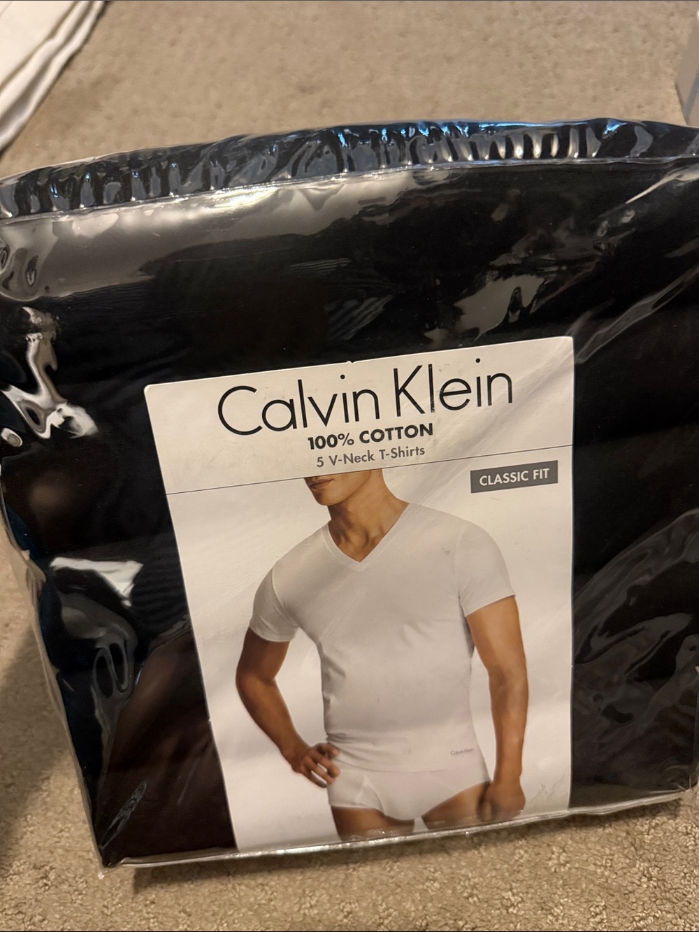 Calvin Klein Men's Black V-Neck T-Shirt (5-Pack)